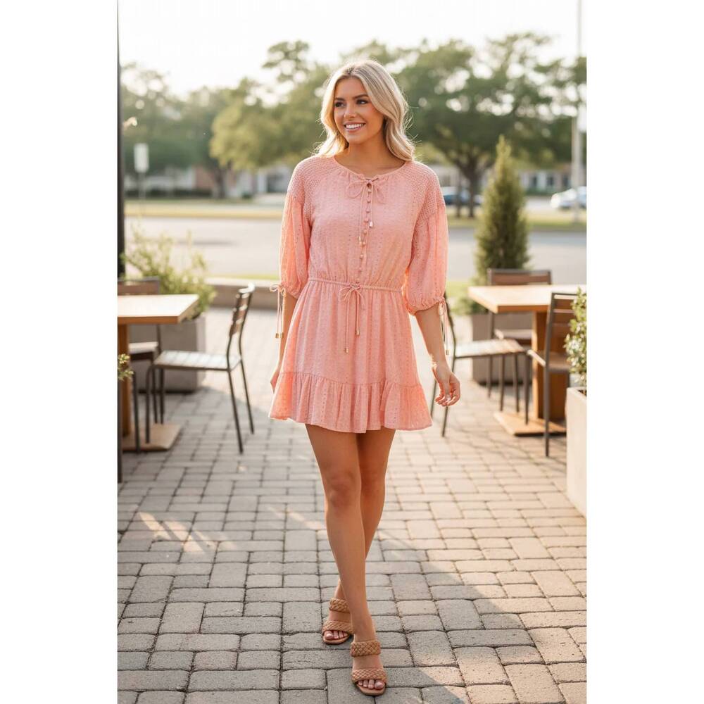 NEW STRAWBERRY PARIS madagascar flirty cotton dress in orange
